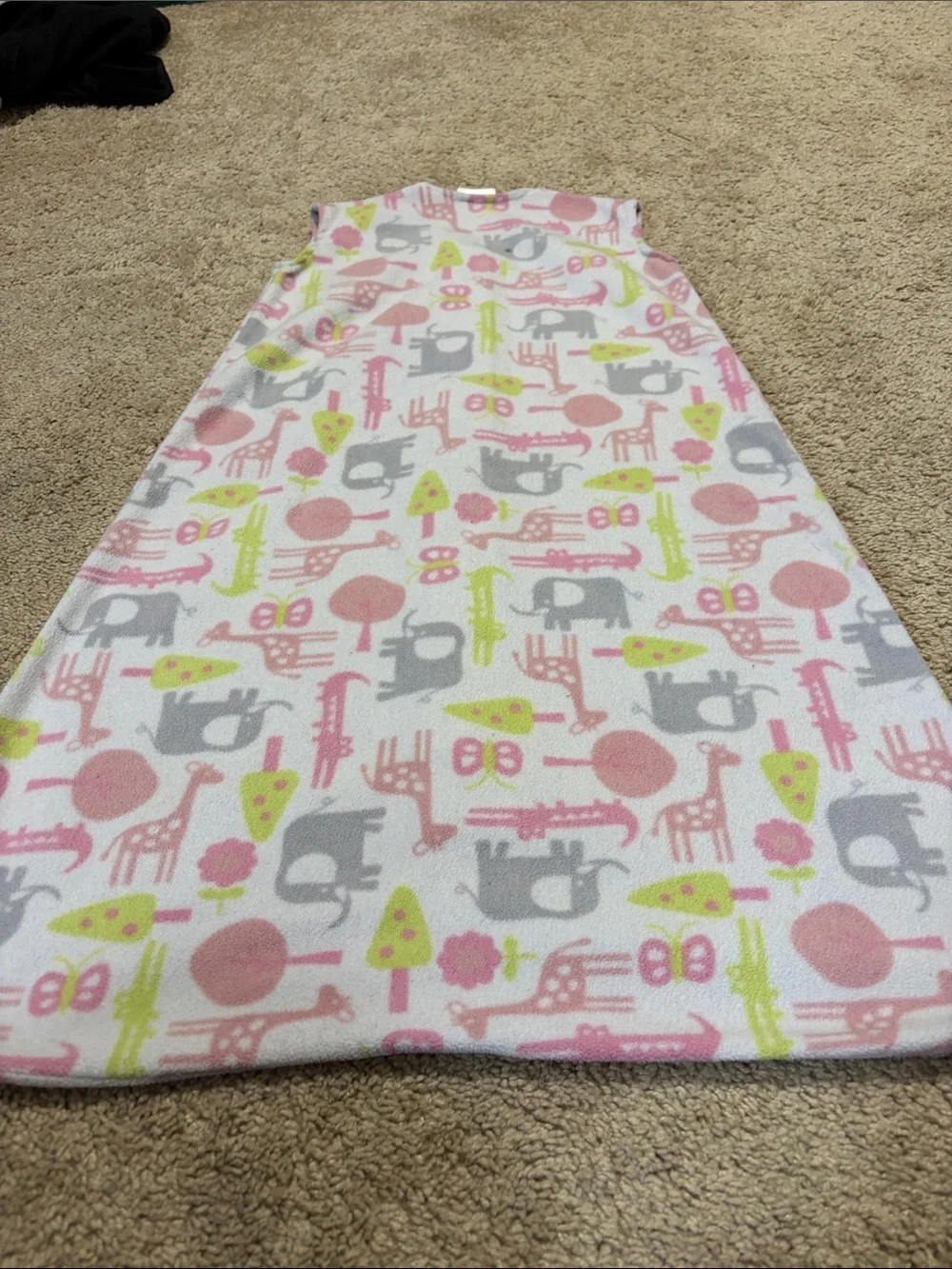 Halo Sleepsack Medijm Pink Elephants and Giraffes